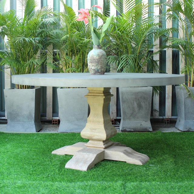 Высококачественный современный дизайн обеденный стол большого размера с мраморным эффектом для дома и сада наружного использования ручной работы во Вьетнаме