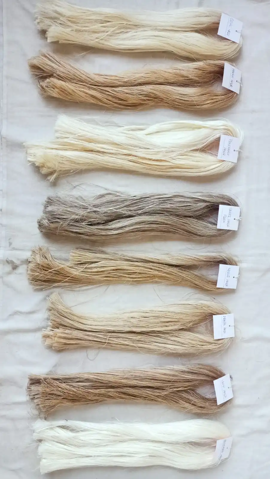 natural  fiber hair  extensions mde from pineapple, banana, aloe vera, abaca, snake tree , sisal , nettle  manila , hemp