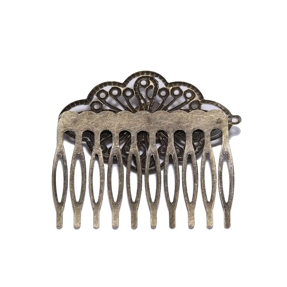 
5pcs 52*56mm Antique bronze Hair Comb Jewelry Making Hairpins Findings Fit 12mm Glass Cabochons settings Hair Clips Accessories 