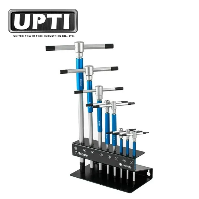 Taiwan Made High Quality Professional 8 pcs Metric T-Handle Hex Allen Key Wrench Set with Storage Rack