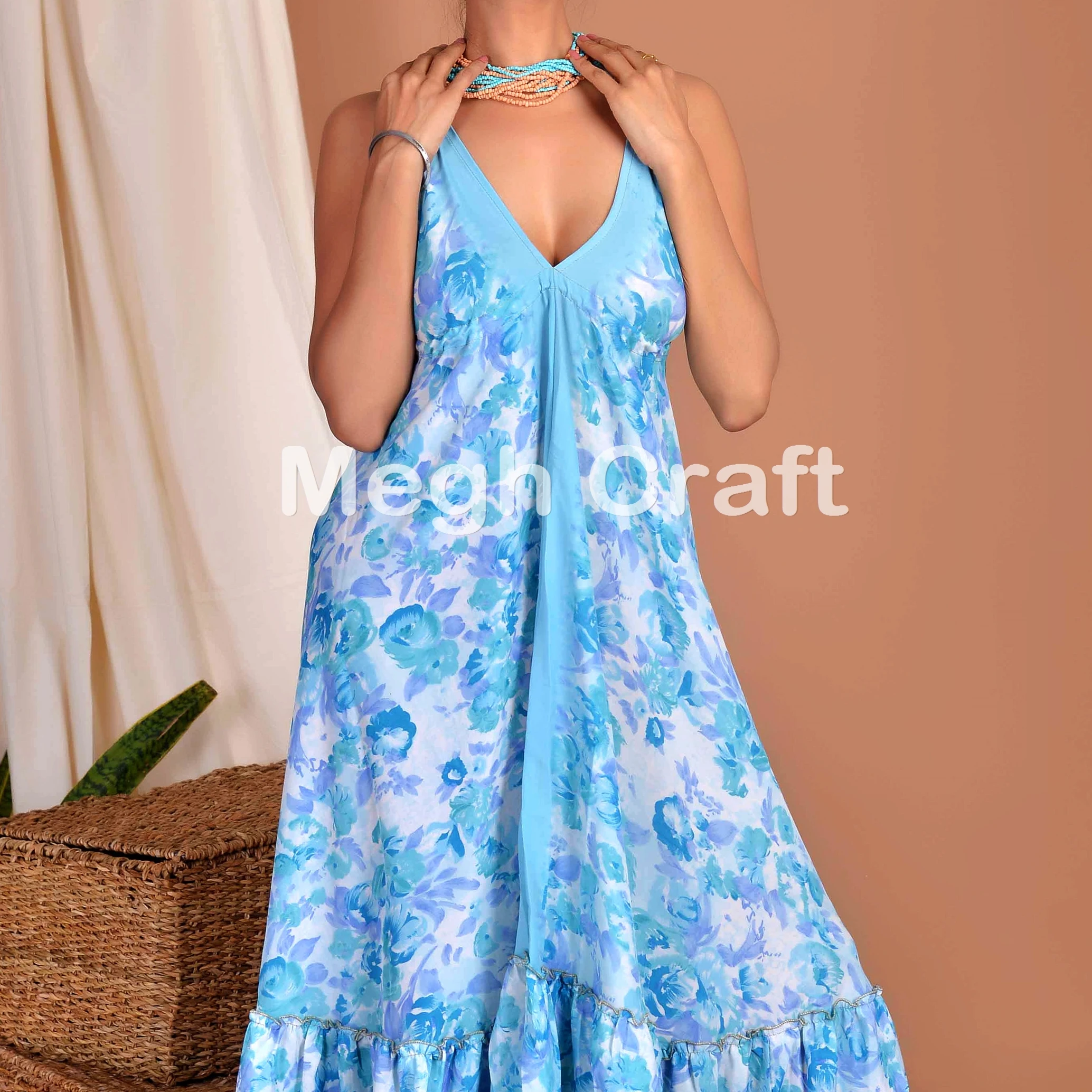 Boho fashion uno maxi dress-Bohemian maxi dress-Beach wear halter dress-Europe fashion-Summer boho