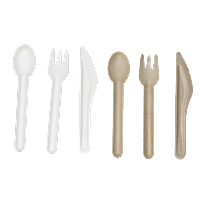 Eco-friendly dinnerware biodegradable Disposable Bagasse knife and fork spoon set bagasse tableware
