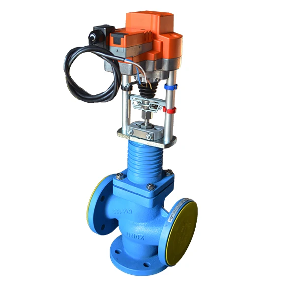 2021 High Quality GGG-40,3 Sfero Cast Iron Body DN15 PN25 3 Way On-Off Electric Motorized Control Valve For Hot Oil