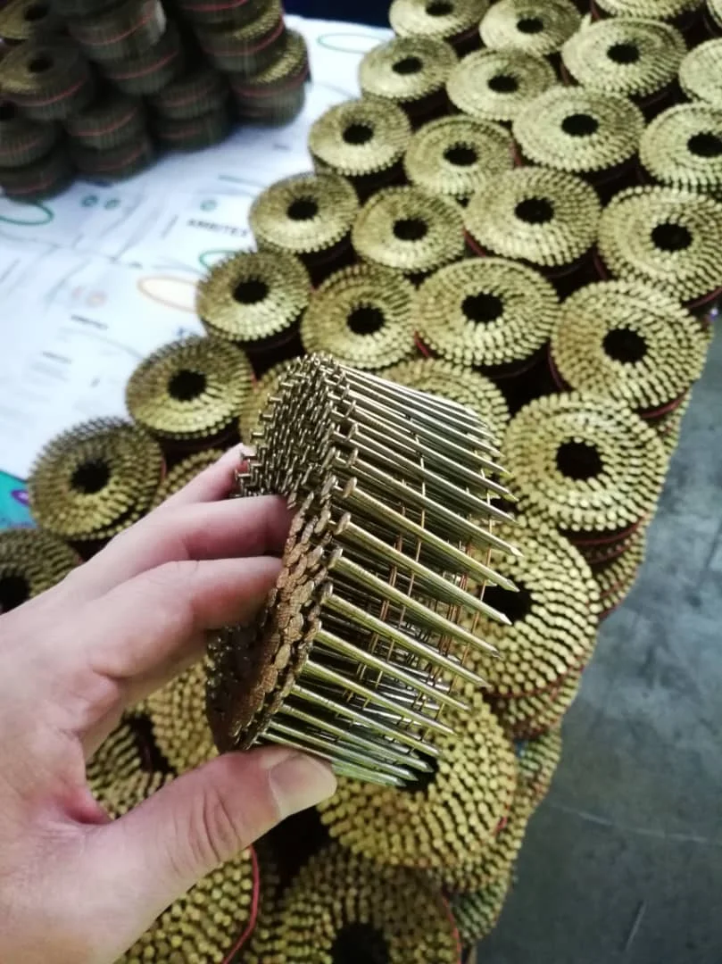 15 degree 2 'x.099' pneumatic galvanized pallet roofing common coil nails for nail gun