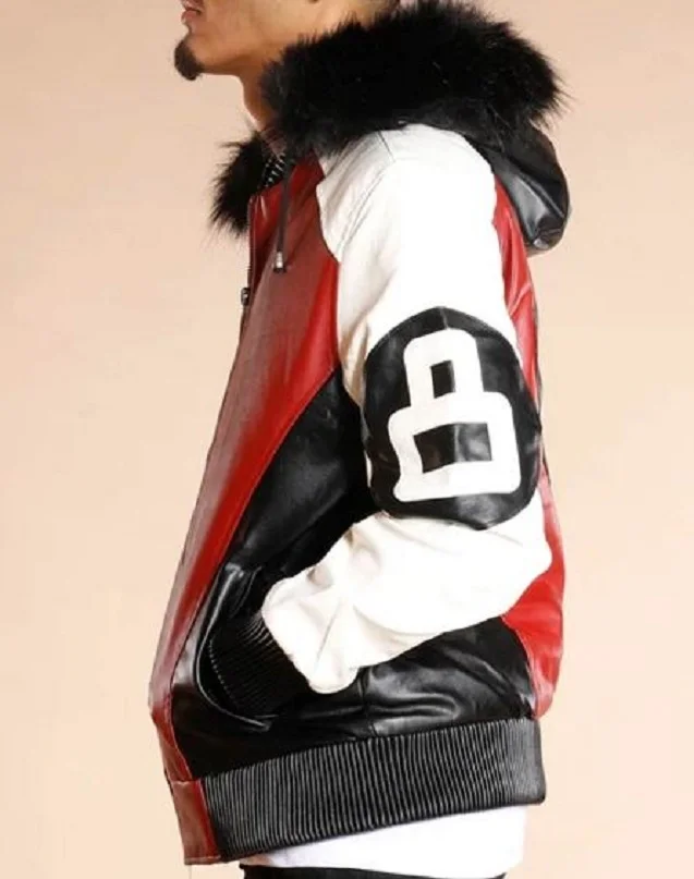 Мужская куртка-бомбер с капюшоном, кожаная повседневная байкерская куртка с 8 меховыми помпонами и съемным капюшоном, Стильная Спортивная модная куртка OEM