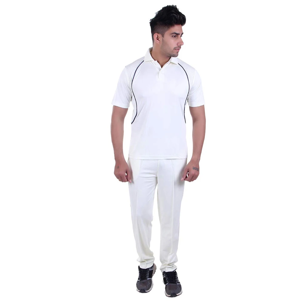 High Quality Cricket Uniform Sets White Cricket Uniform With Brand Logo And Team Name Jersey