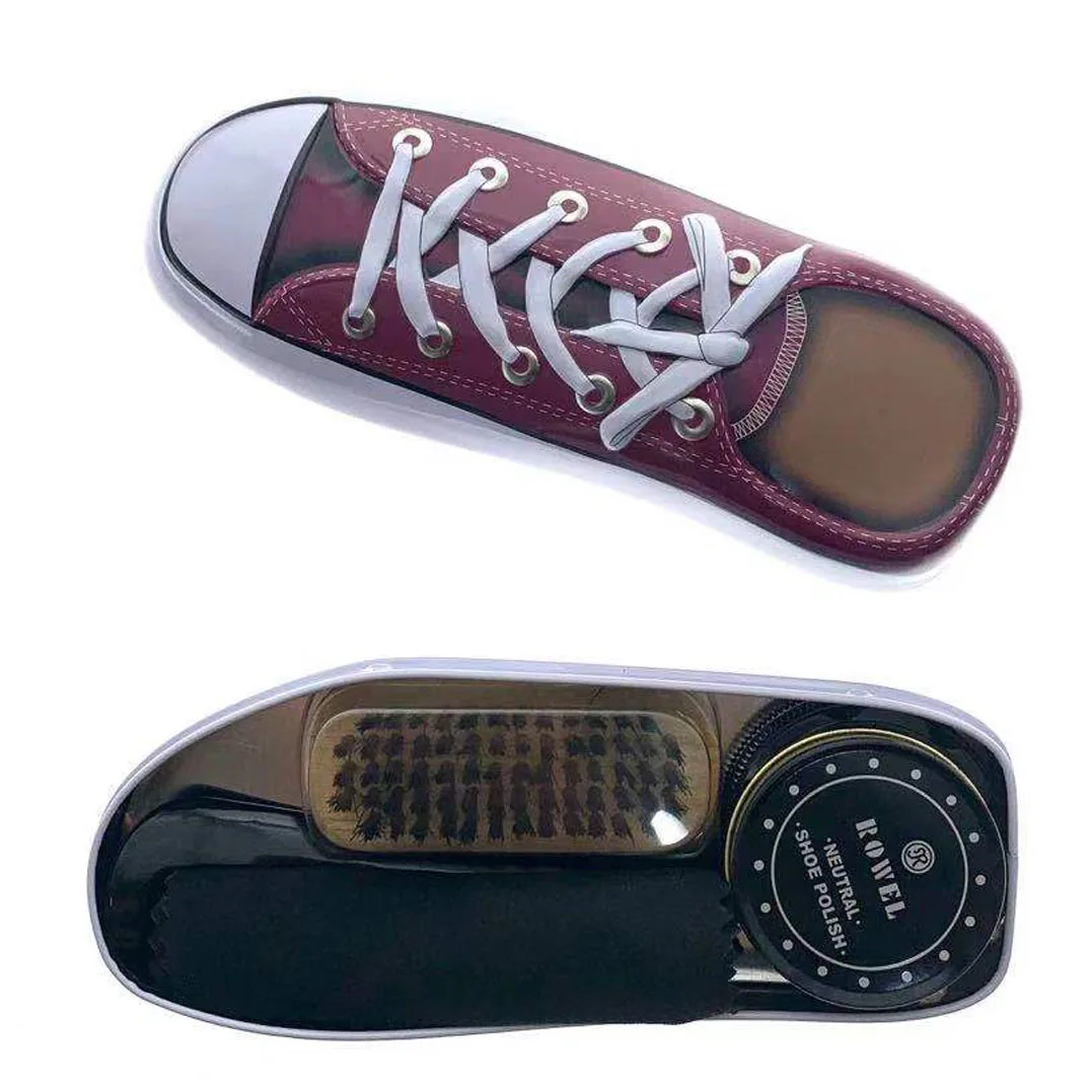 Cute Tin Box Shoe Shape Shoe Care Shine Kit Shoe Caring Set