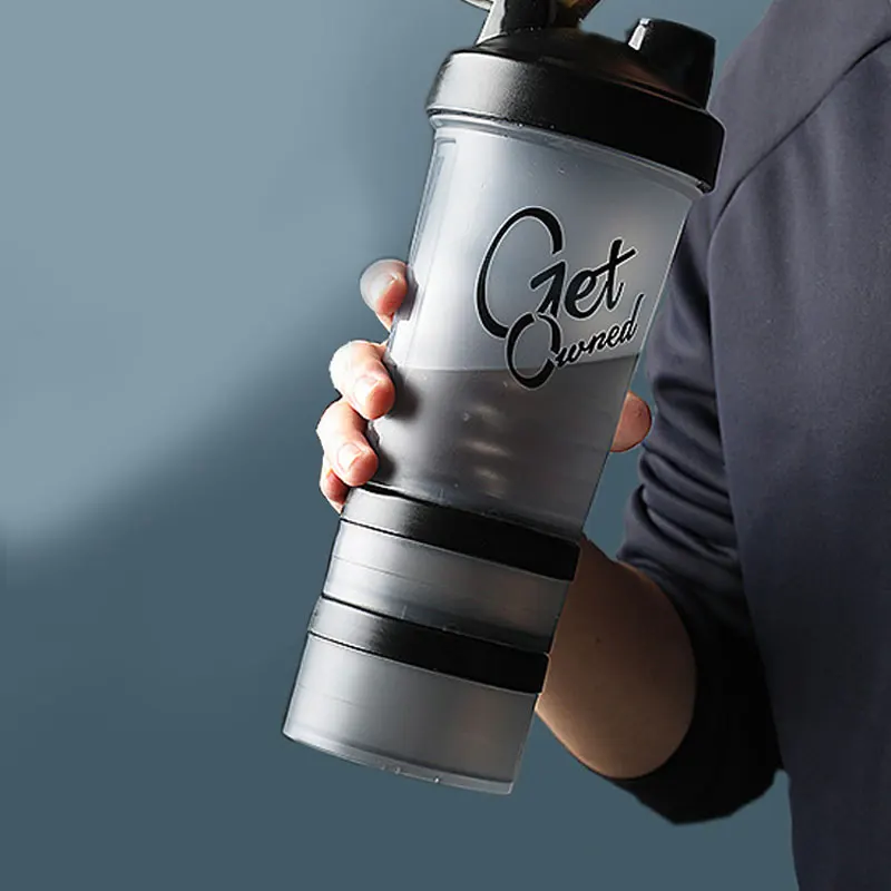 Custom Logo Drinking Powder Clear Anytime Fitness Sport Plastic Gym Water Mixer Protein Bottle Shaker