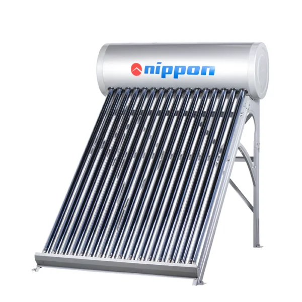 Pressurized 150 l computer controlled solar water heater with adjustable tubes and supports Nippon PS 150E