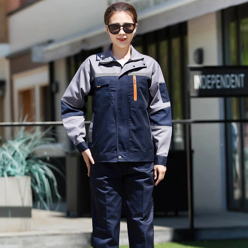 Рабочая одежда, мужской костюм с длинным рукавом на осень и зиму, износостойкая Светоотражающая полоса, рабочая одежда для рабочего цеха