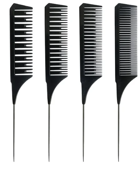 Professional Weaving Styling 4 Sizes Highlighting Comb Set Foiling Rat Tail Parting Comb