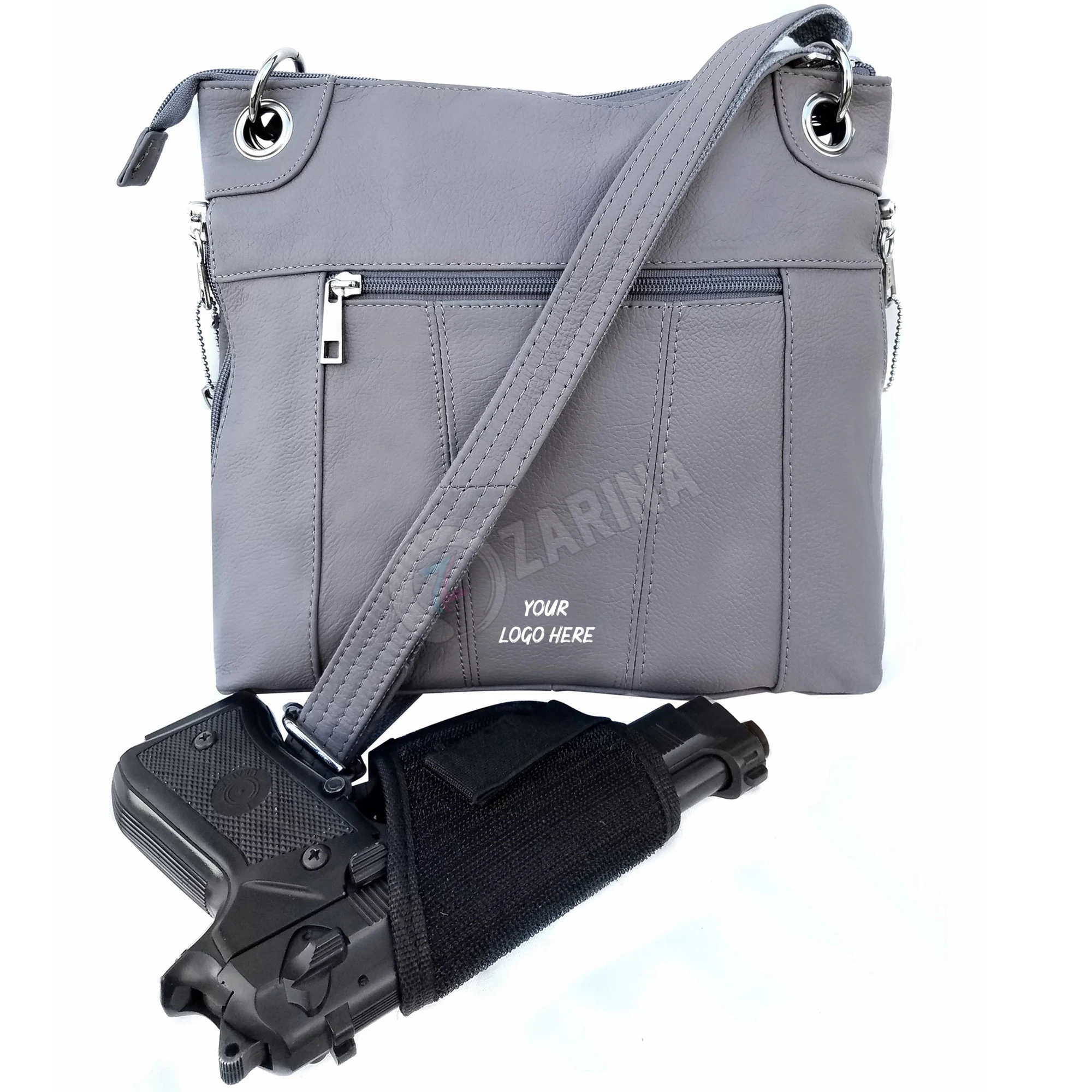 Womens Conceal Carry Gun Crossbody Bag Genuine Leather Purse Square Handbag women messenger bags