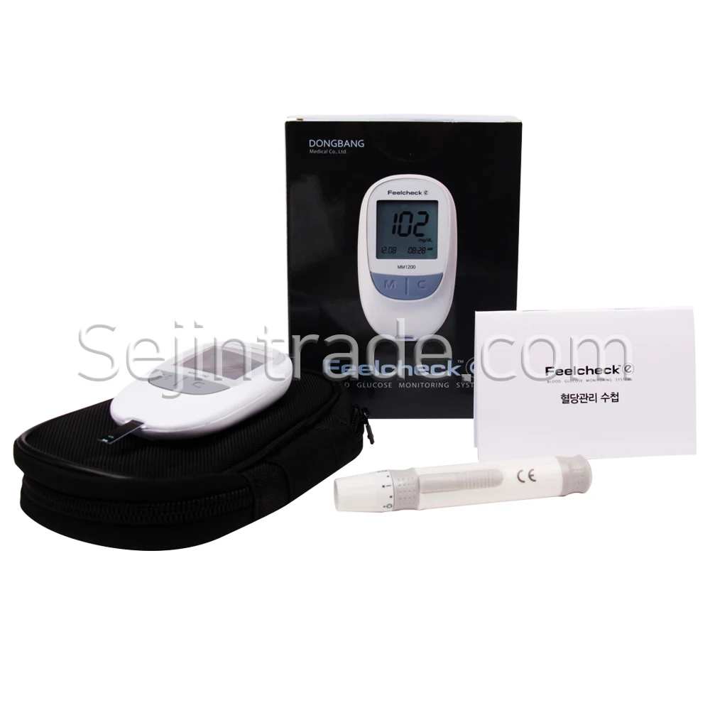Feelcheck Blood Glucos Monitoring System Blood Sugar Meter Test Machine Automatic Code Korea 300 Test Results 5 Second Class III