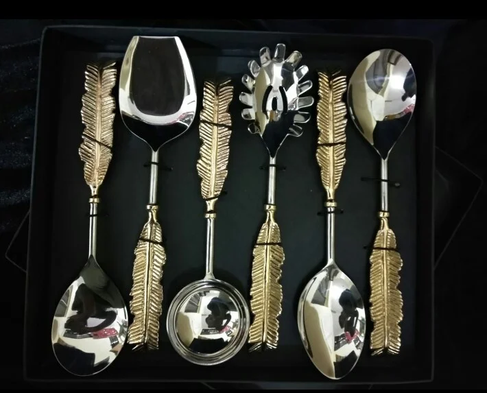 spoon set Hot selling Factory Price Restaurant flatware set spoons fork knife stainless steel gold cutlery 1 buyer