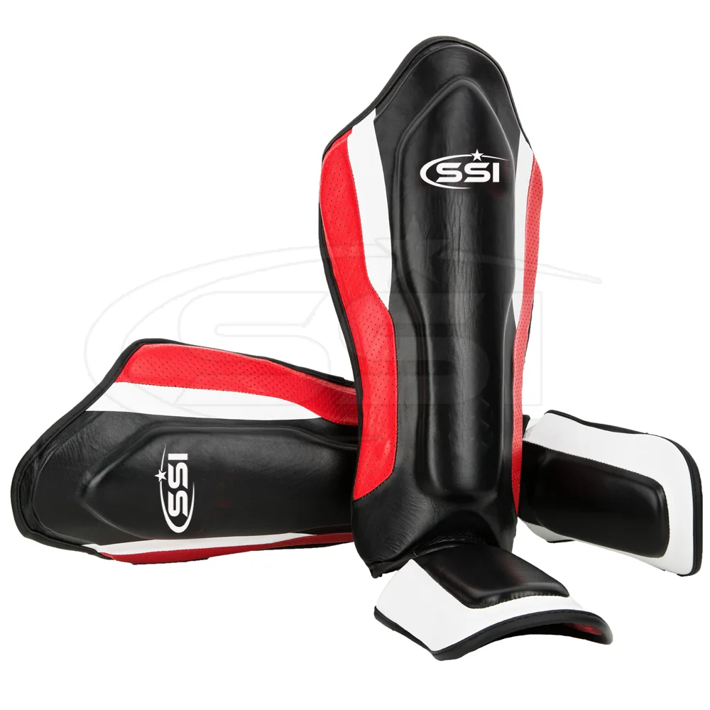 High Quality Kick boxing shin guards customized cowhide leather PU leather boxing shin guards