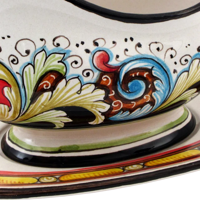 Handmade ceramic gravy boat made in Italy kitchen items pottery souce dish