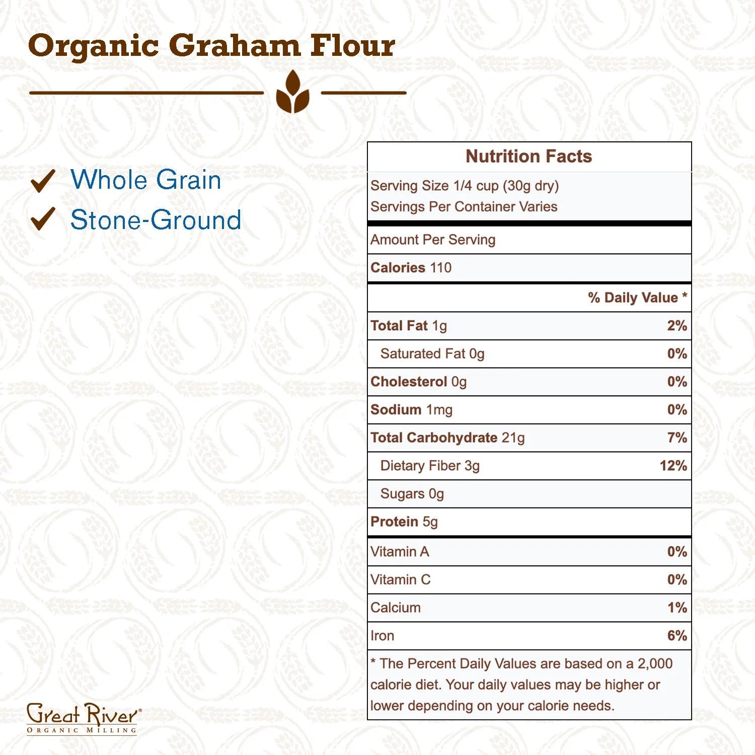Great River Organic Milling, Bread Flour, Graham Flour, Organic, 25-Pounds (Pack of 1) Flour for Baking Bread