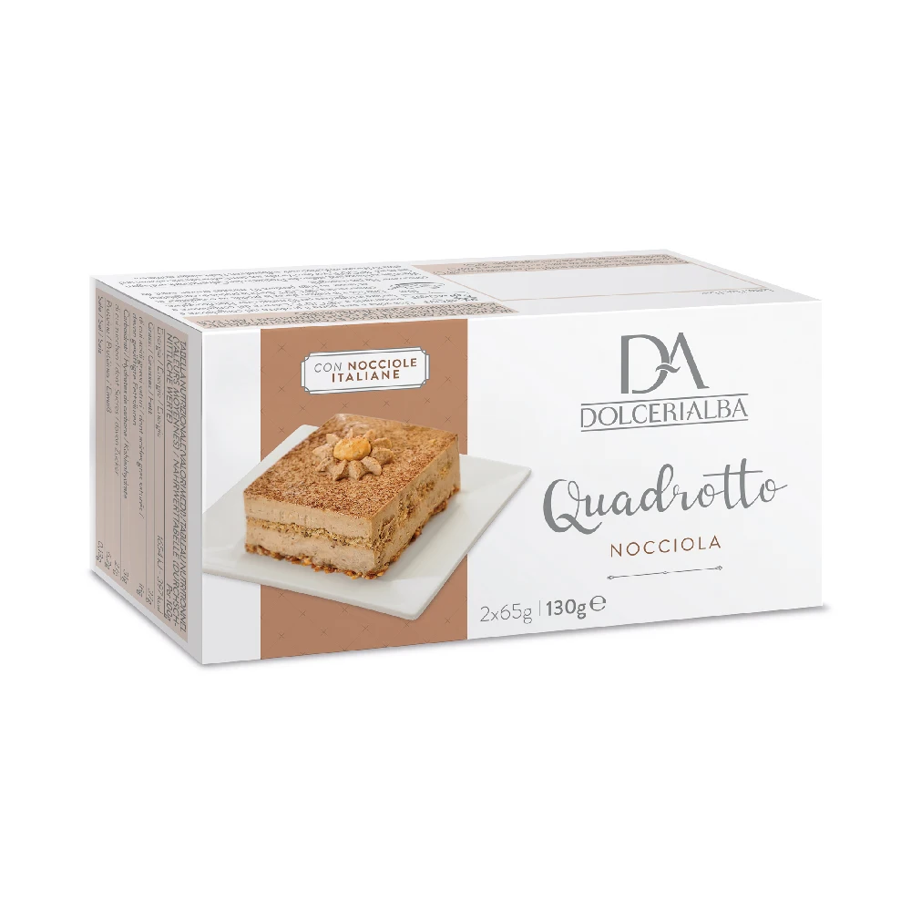 Premium Quality Made in Italy Hazelnut Cake Frozen Dessert 2 Individual Portions (65gx2) 130g Wholesale