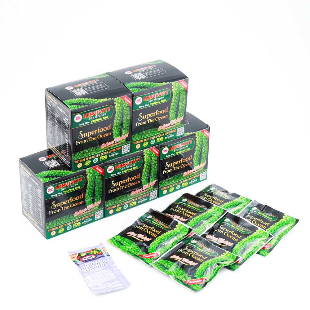 Food  Pleasant Taste  5 Boxes 30 Packs Longevity Dehydrated  Sea Grapes  For Health And Beauty