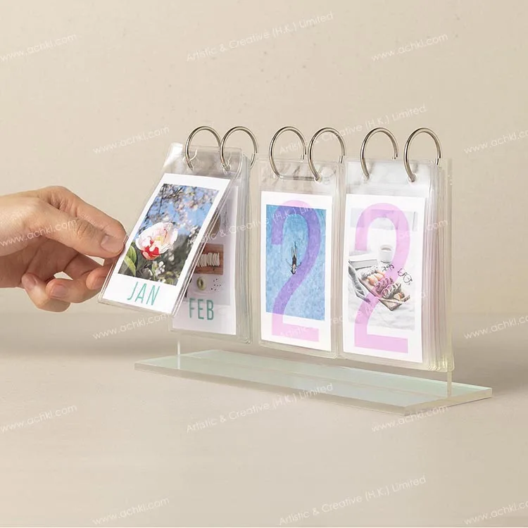 Iridescent Stand Modern Photo Acrylic Album Calendar Holds Fujifilm Instax Mini Frame