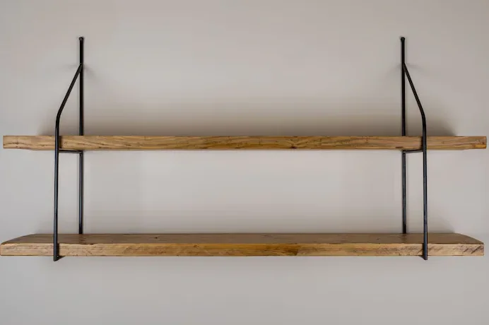 Современная Деревянная настенная полка с черным кронштейном железная гостиная книжная для хранения домашний декор по оптовой цене из Индии