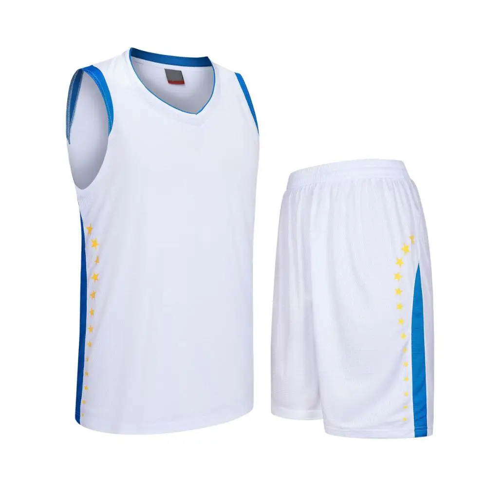 
Personalized Custom Name Printed Basketball Jersey Sportswear Team Uniforms 2 Piece Set. Front & Back Name/Number. V Neck. 