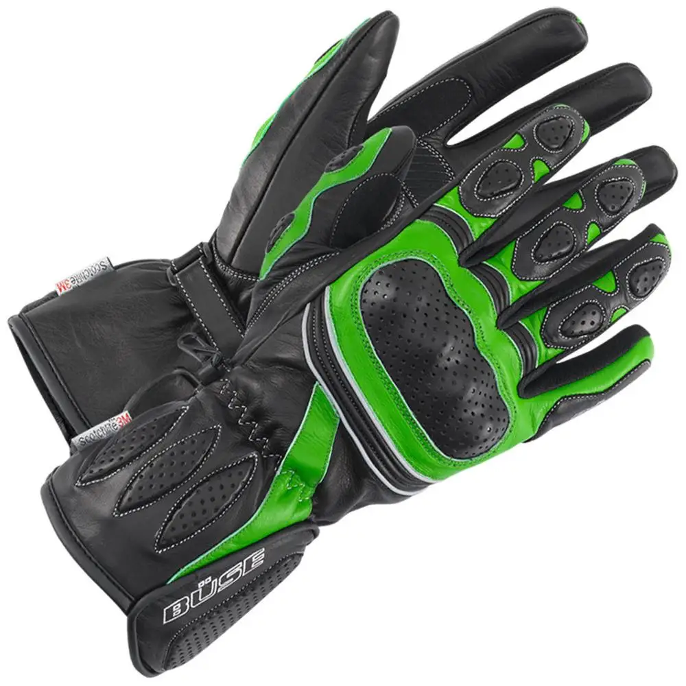 Pure leather Safety Goatskin biker gloves with extra finger protection racing gloves motorbike jackets and gloves