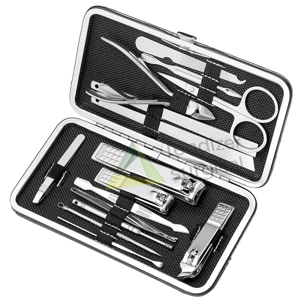 Professional 12pcs Silver Coated Manicure Pedicure Set Nail Care