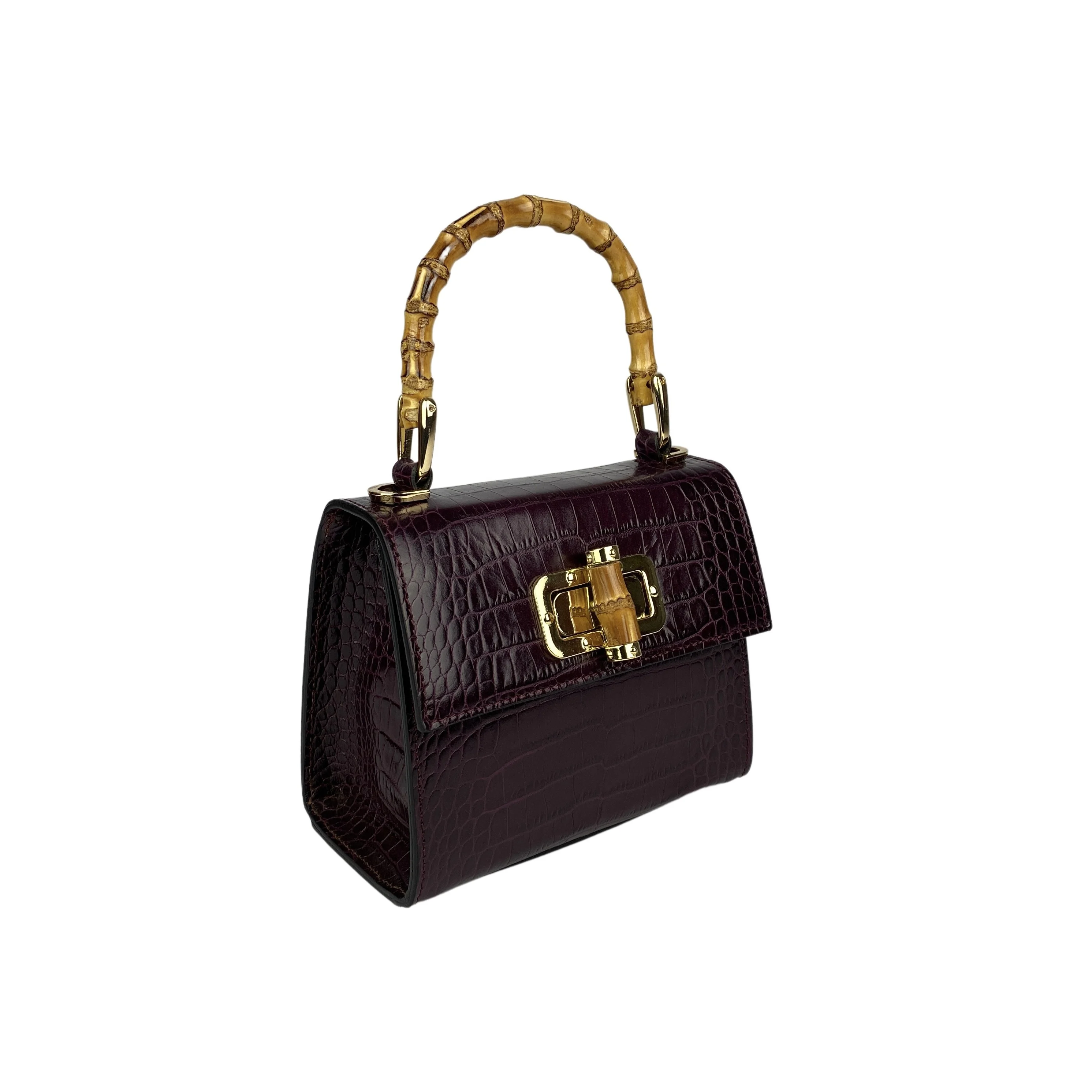 Italian Leather Bag Handbags Made in Italy Women hand bags High Quality Bamboo