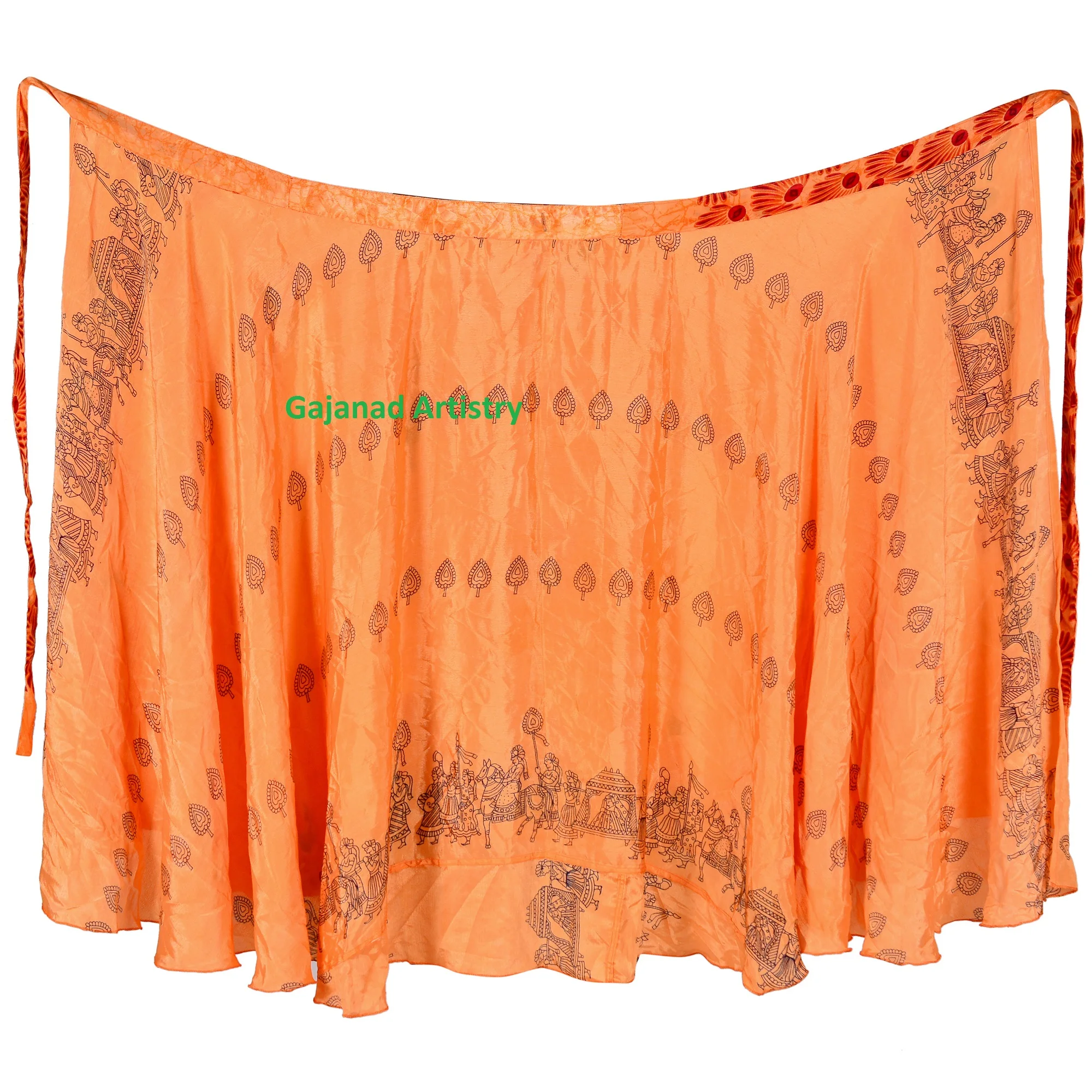 Длинная юбка с запахом, праздничные Летние повседневные пляжные юбки, пикантный дизайн, дизайнерское Шелковое Сари с принтом, двустороннее Двухслойное длинное запахом