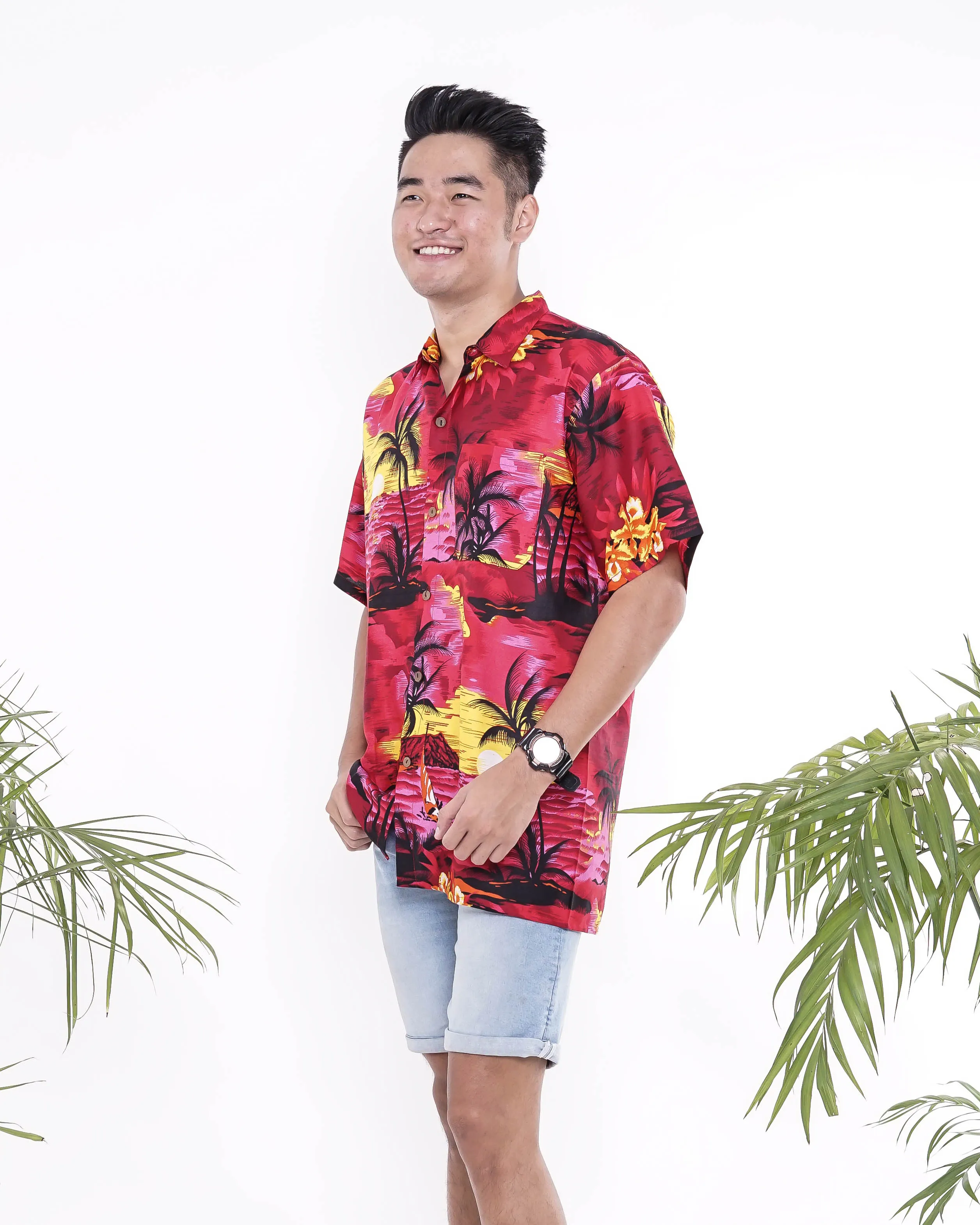 
Men Shirt Rayon Cotton Casual All Occasion Oem Print Batik Vintage Antique 