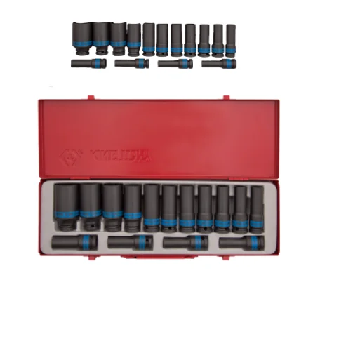 KING TONY Professional 15 PCS 1/2 Hex Impact Socket Set Taiwan Hand Tool 4415MP