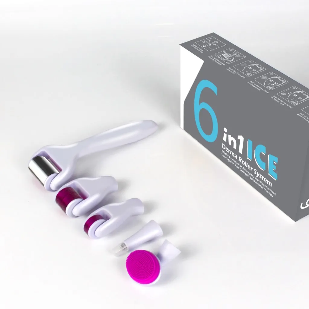 Flagship! manufacturer wholesale 6 in 1 bio ice cooling roller derma roller set