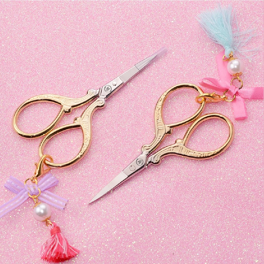 Half Gold Cuticle Scissors eyebrow Scissors nail care tool manicure Stainless  steel Scissor low price high quality