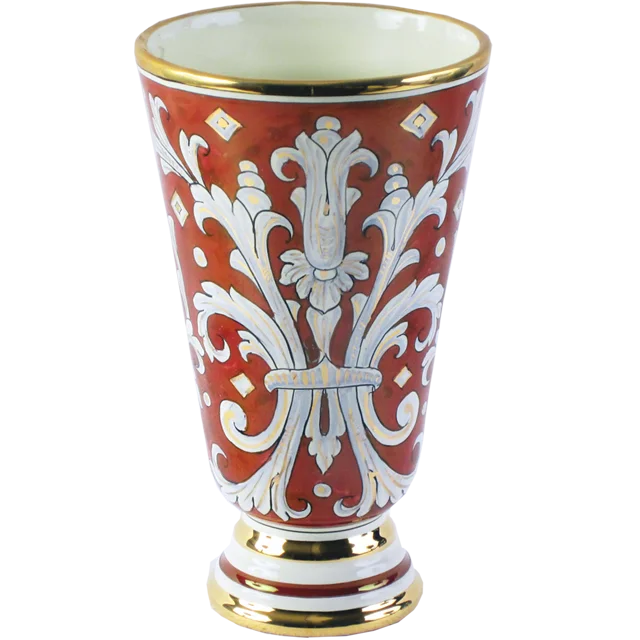 Italian pottery home decoration italian style 25 cm ceramic vase hand painted in Italy with pure gold