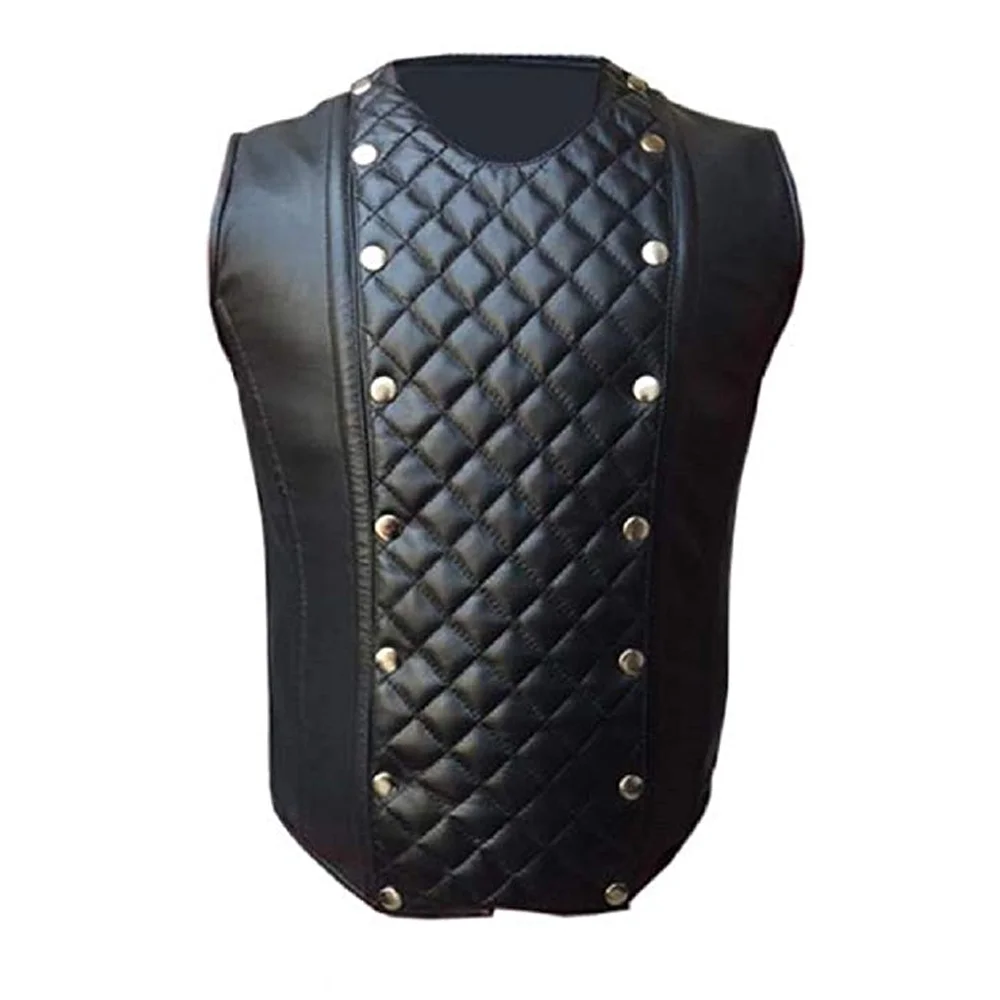 High Quality Stylish Classic Design Leather Vest For Men / Latest Model Comfortable And Breathable Leather Vest
