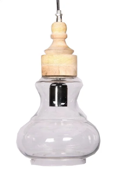 MODERN GLASS PENDANT LAMP , WOODEN CEILING LIGHT