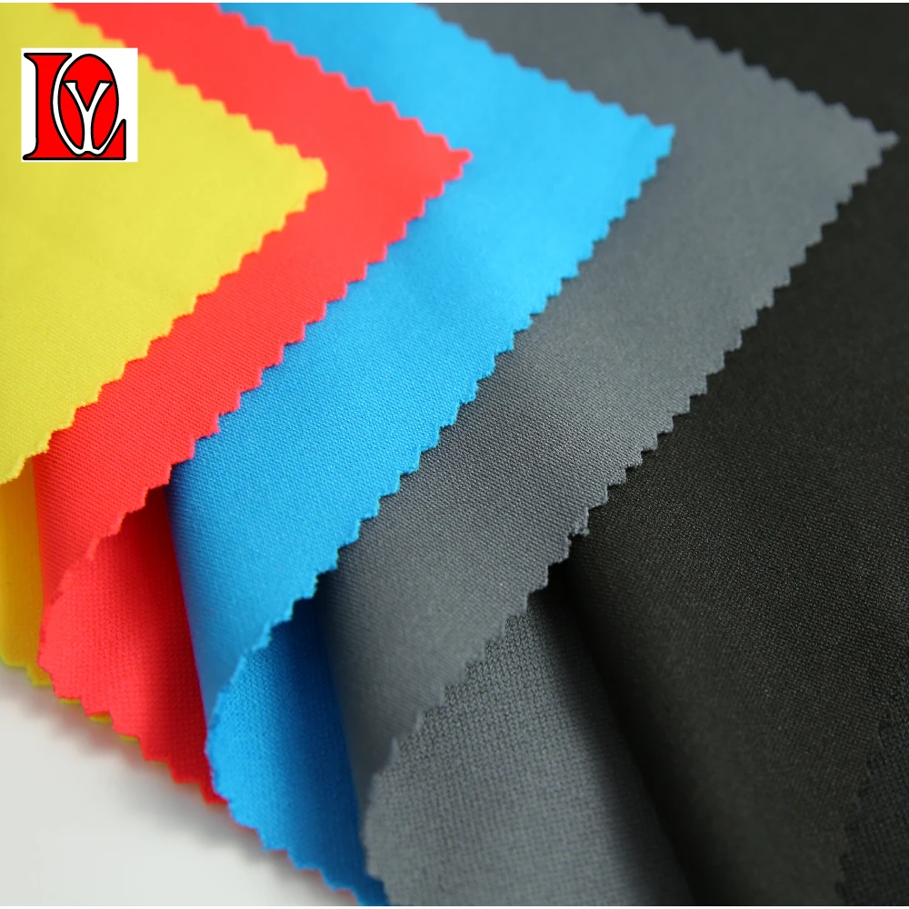 100% polyester interlock pique fabric with mechanical 4 way stretch wicking fabric