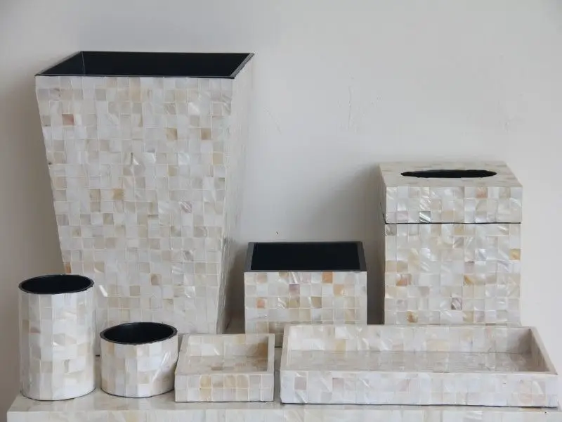 Low cost luxury bath accessories mother of pearl products wholesale