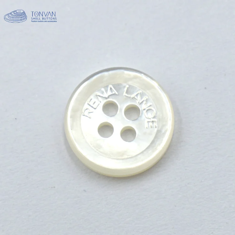
Kinds of best 4 holes TonVan printing round button Natural shell in Vietnam with best price 