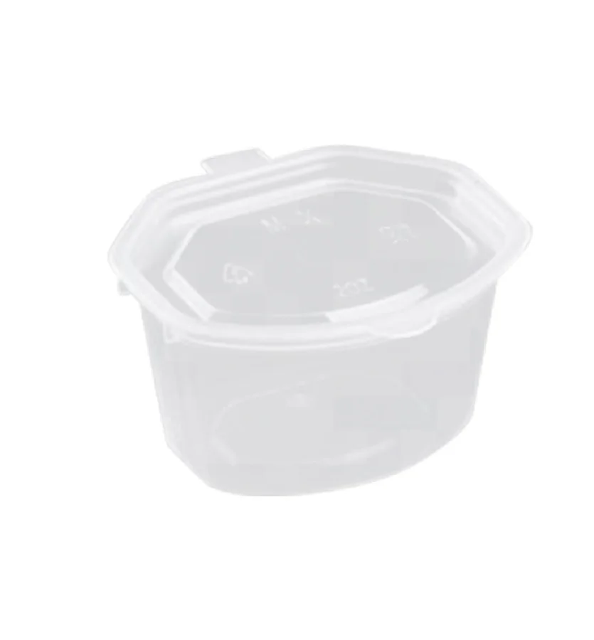 Пластиковый пищевой контейнер на вынос стеклянный высокого качества с крышкой из