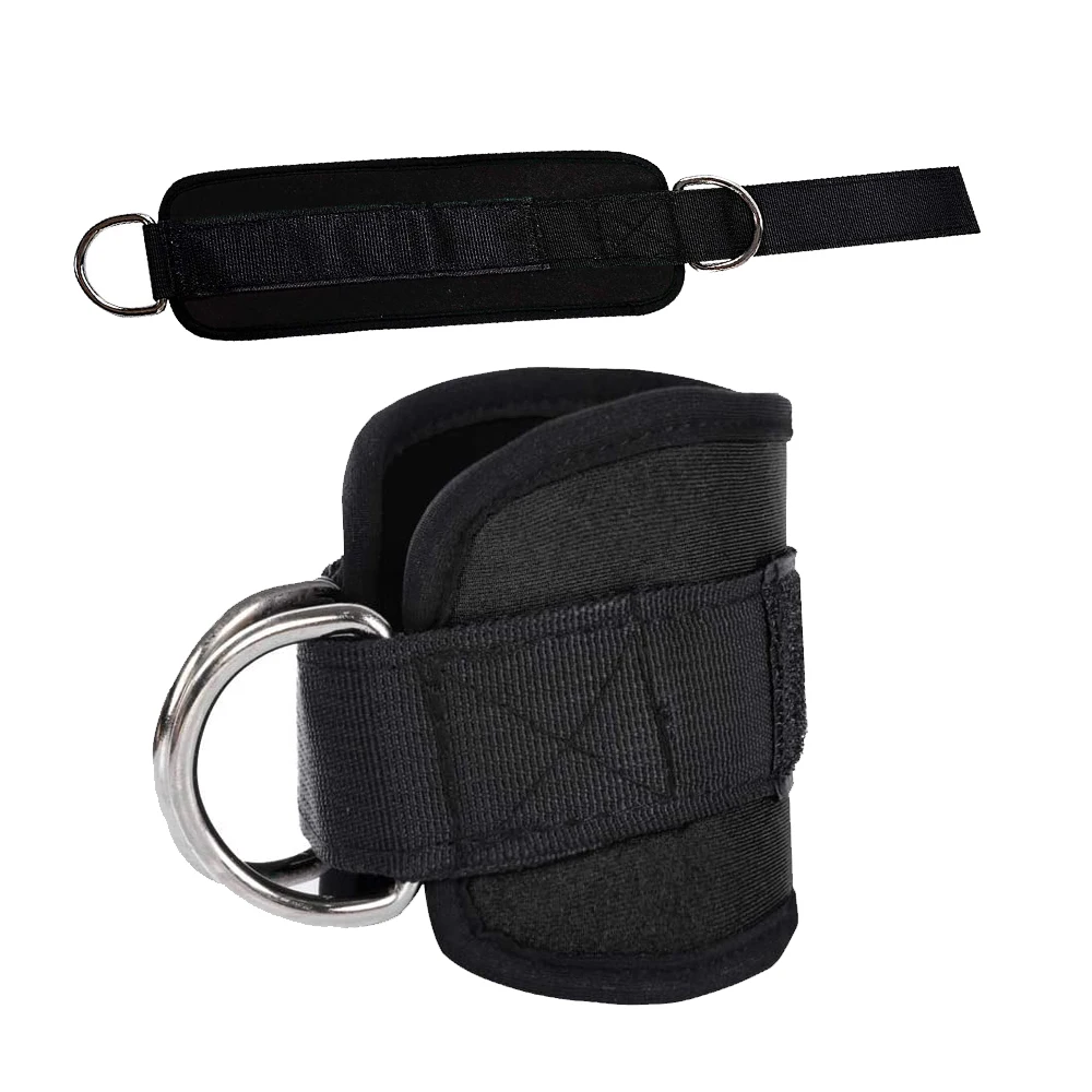 High Quality Heavy Duty Neoprene Padded Ankle Straps Weightlifting Adjustable Ankle Straps For Cable Machine