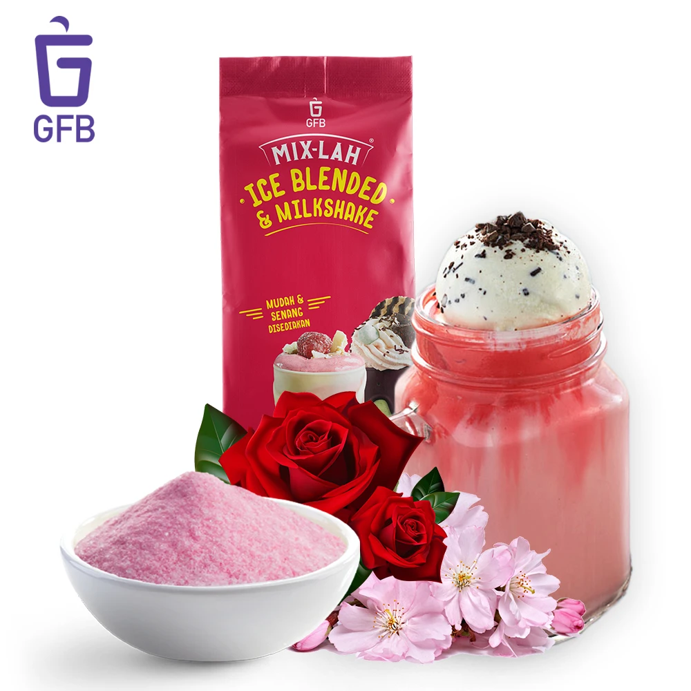 Halal Certified Best Selling Frappe Powder Rose Sakura Smoothies Milkshake Powder 1kg for Horeca Business