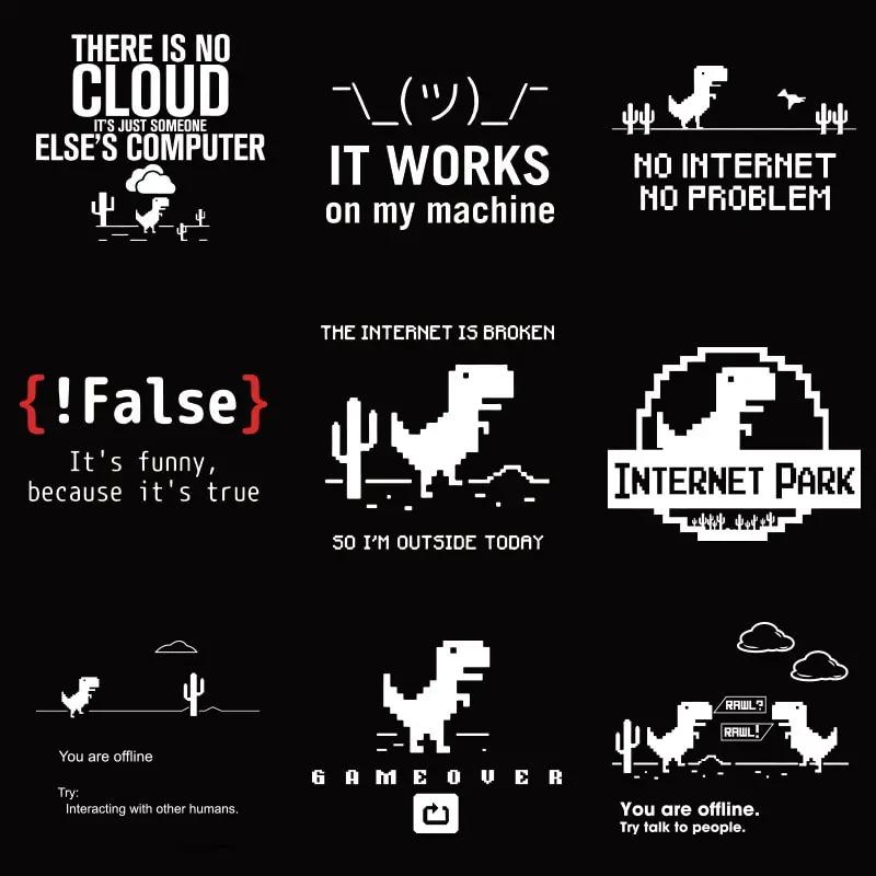 
Customised Internet Is Broken T Shirt Nerd Humor Tshirts 100% Cotton Black White Funny Geek Casual Tops Tee Homme EU Size 