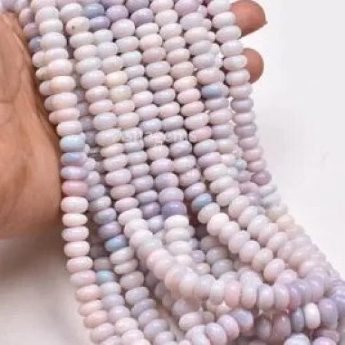 Natural Lavender opal plain roundel shape loose gemstone beads for making jewelry necklace/bracelet wholesale price per gram