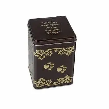 MODERN METAL SQUARE SHAPED URN FLORAL PRINTED FINISH ASHES URN BOXES HIGH QUALITY KEEPSAKE FOR MEMORIES CREMATION URN