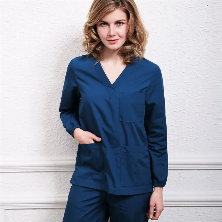 
Костюм медицинский с длинным рукавом и V-образным вырезом 