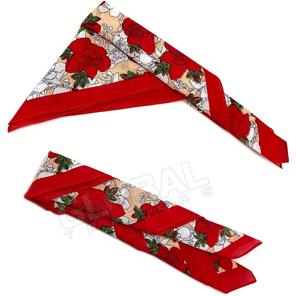 Customized Factory Double Print Bandana Custom Logo Fans Cotton Bandana