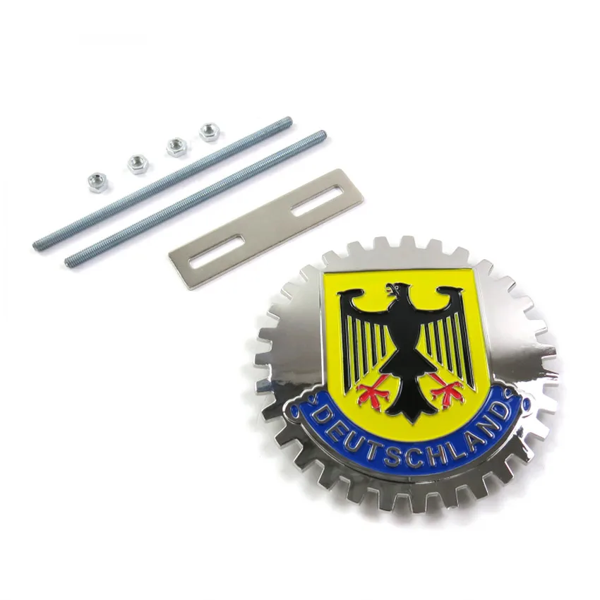 custom made soft enamel chrome metal car grill medallion