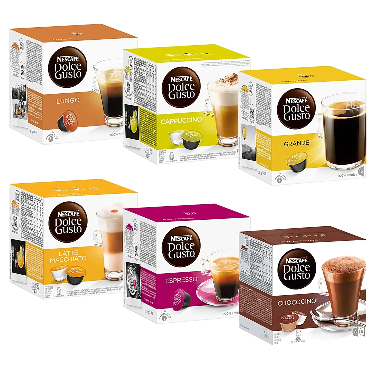 Доступны все вкусовые ароматы Nestle Dolce Gusto